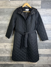 Monsoon Damen Steppmantel Größe Small schwarz Quinn Longline Kapuze warm Winter