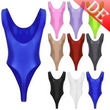 DE Herren Body Glänzend Bodysuit Stringbody Sportbody Ärmellos Top Unterwäsche