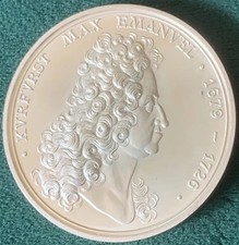 Max Emanuel Kurfürst v. Bayern Silbermedaille 1000 Feinsilber 250. Todestag