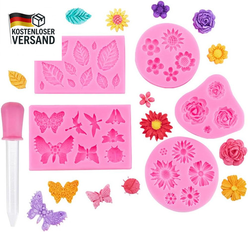 Blüten silikonformen set - silikonformen,