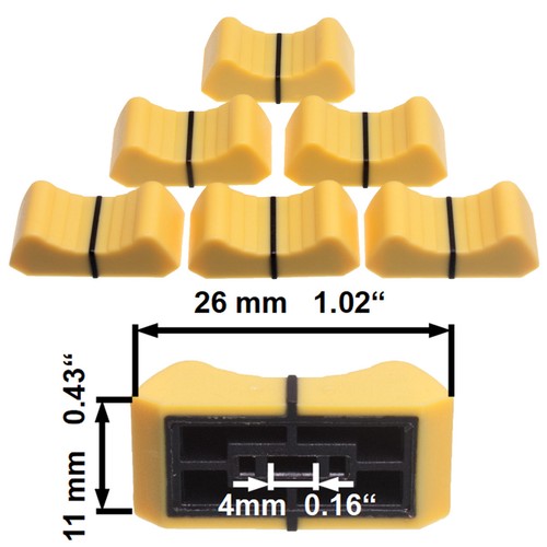 Sifam faderkappen 4mm gelb - 4mm,