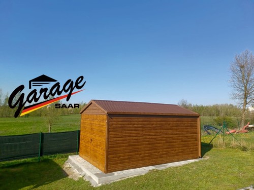 Blechgarage m holzoptik - blechgarage,