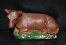 SEHR Alte Krippenfigur *  OCHSE * Gips Stuck-ca. 11 x 7,5 x 4 cm