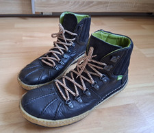 SNIPE Herren Leder Schuhe Boots Gr. 44, Schwarz, Winter Gefüttert 100% Wolle TOP