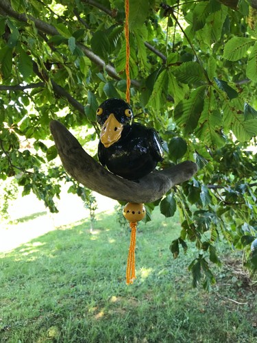 Gartenkeramik vogel rabe - gartenkeramik,, vogel,
