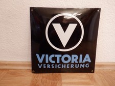 Victoria Versicherung Emailleschild Blau Orginal Werbeschild