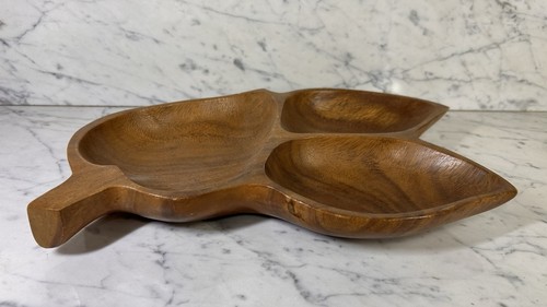 Holz servierplatte blattform - servierplatte,