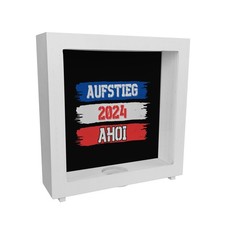 Kiel Aufstieg 2024 Rahmen Spardose aus Holz mit Spruch Ahoi