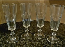 4 alte Sektflöten Glas Hoch