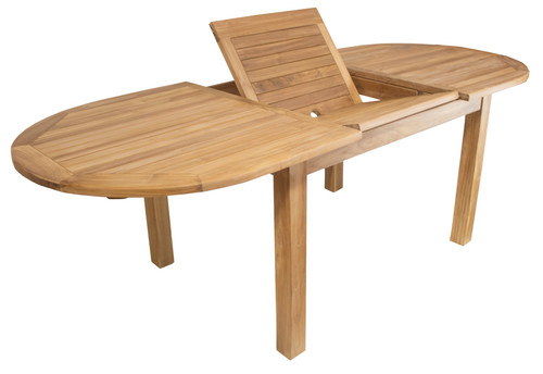 Teak ovalausziehtisch - teak,