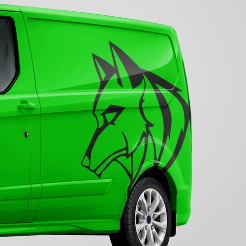 Aufkleber wolf abstrakt - aufkleber,
