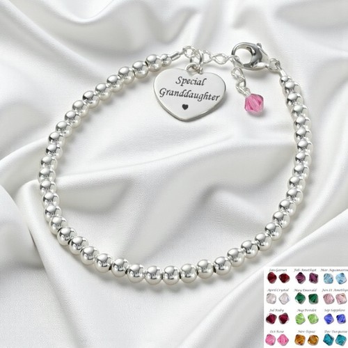 Geburtsstein armband mit 925 - geburtsstein,