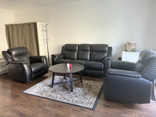 Ledercouchgarnitur mit - , 2