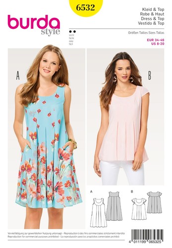 Burda 6532 kleid top - 6532,