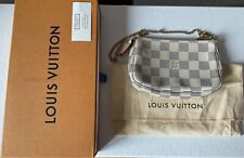 LOUIS VUITTON Mini Pochette Accessoires Damier Azur In Box + Beutel Top Zustand