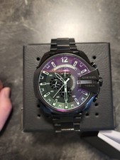 Diesel Mega Chief DZ4318 Edelstahl Chronograph Herrenuhr - Schwarz