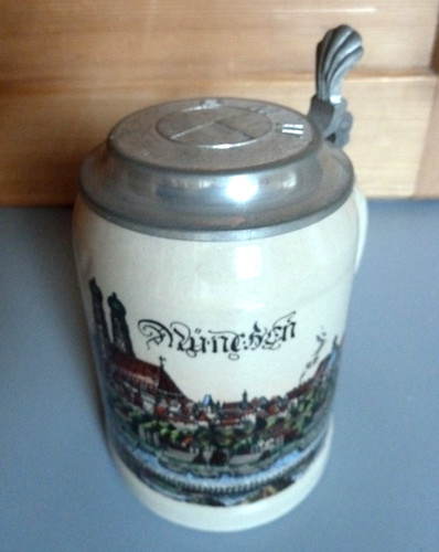 Bmw zinndeckel bierkrug 5 l - bmw,
