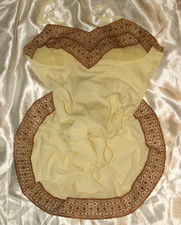 Zauberhaftes Nylon * Kunstseiden Unterkleid Negligee zartgelb princess Spitze 42