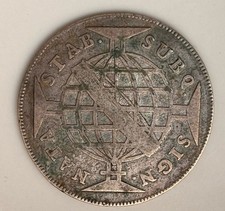 320 Reis 1779 Brasilien Brasil Maria I & Pedro III Silber Km#206 RARE