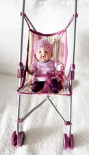 Baby Puppe  30 cm New Born mit Kuschelkleidung und BUGGY Puppenwagen