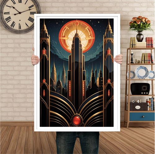 Art deco architektur - art, wandbild