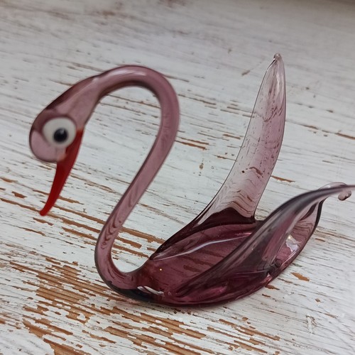 Glasfigur schwan rosa - schwan, –