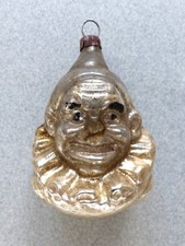 Alt antik Silber Glas Clown Harlekin Christbaumkugel Formteil beschädigt um 1900