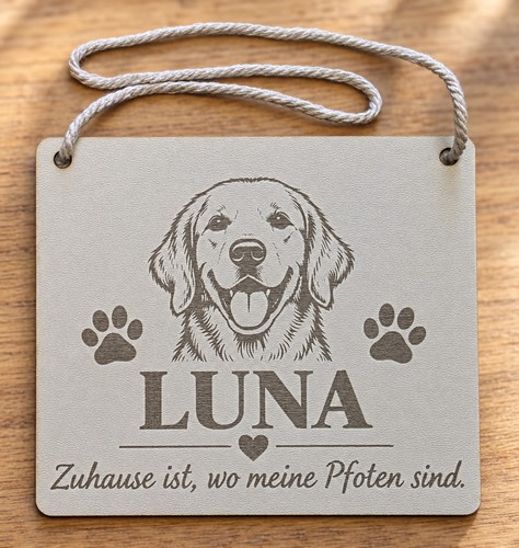 Türschild hund golden - türschild,