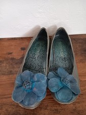 neosens Gr. 39 Leder Ballerina Blau Blume