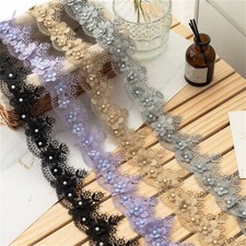 Jakobsmuschel Blume Perlen Bestickt Borte Spitze Band zum Nähen Hochzeitskleid