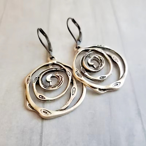 Ohrringe spirale rund - spirale, eckig