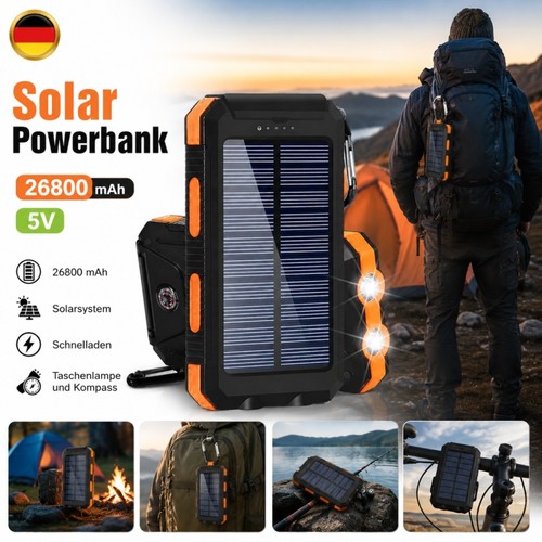 26800mah solar power bank - 26800mah-solar,