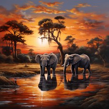 Deko Bild Afrika Elefanten