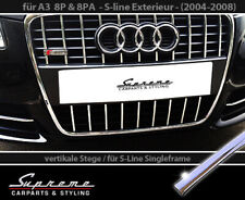 für AUDI A3 8P und Sportback 8PA - 3M Chrom Zierleisten für S-LINE Kühlergrill