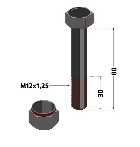 Mulcher schraube mit mutter - mulcher,
