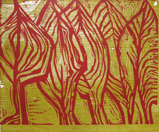 Rote Bäume (Farbholzschnitt
