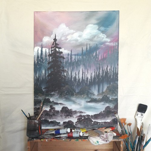 Wald leinwandbild original - wald,