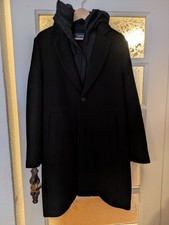 Esprit Mantel mit Thermo-Weste Kapuze Übergangsjacke Winter schwarz Gr. S / M