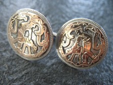 Manschettenknöpfe Silber 900 Gold 750 Handarbeit Guatemala Maya 