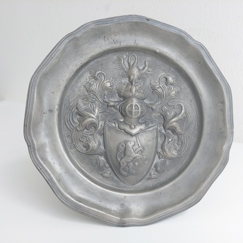 Zinn wappen teller - wappen,