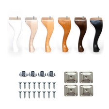 4x Queen Anne Holzmöbel Beine Füße 7""-9"" Buche für Bettsofa Fußhocker