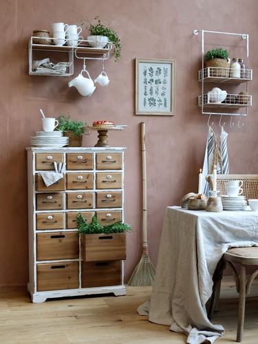 Chic antique wandregal mit 2 - chic,