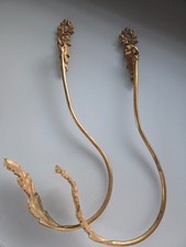 2 Gardinenhalter Messing – Vorhanghalter / Draperiehaken im Barockstil