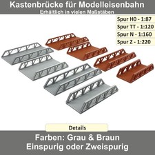 Kastenbrücke Holzbrücke Brücke Spur H0 - TT - N - Z - 1 und 2 Gleisig  / Spurig
