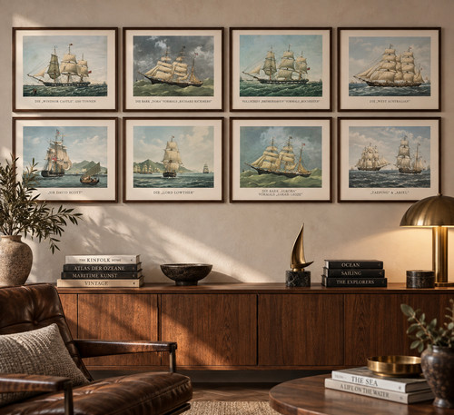 Vintage marinedruck - 9x,