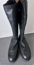 Marc O Polo Stiefel / Reitstiefel Schwarz Leder Größe 40, Reissverschluss hinten