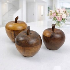 3er Set Holz Apfel Schmuck