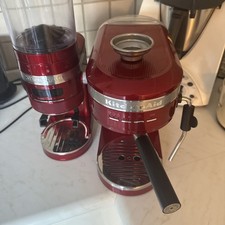 KitchenAid 5KES6503ECA Espressomaschine - Liebesapfel Rot & Kaffeemühle 