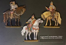 3 Zinnfiguren Russische Recken nach Ilja Muromez 54mm Luxusbemalung W. Otto