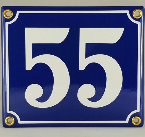 Emaille hausnummer blau - 55,